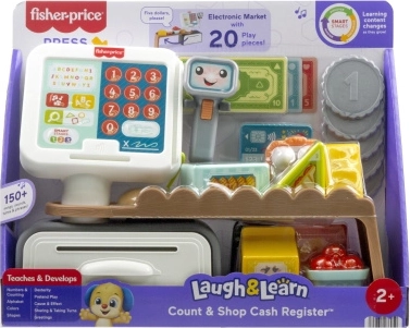 govoreča blagajna Fisher‑Price s čitalnikom in Smart Stages (sl/cz/sk/eng/hu/pl)