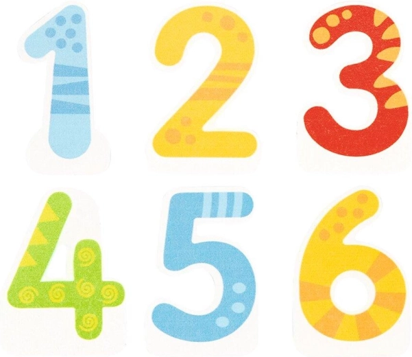 Interchangeable numbers 1–6 for repeated use