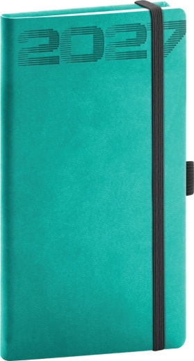 Notique žepni rokovnik Aprint Top 2027 turkizen 9 × 15,5 cm