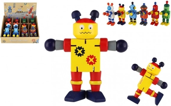Leseni robot 12 cm – set 6 barvnih vrst