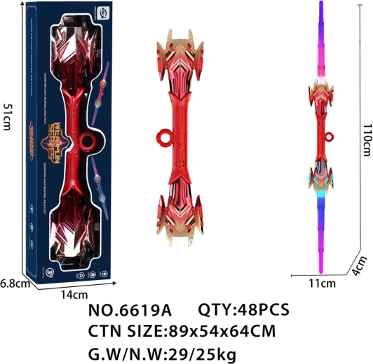 Double-sided glowing sword red - 1 piece