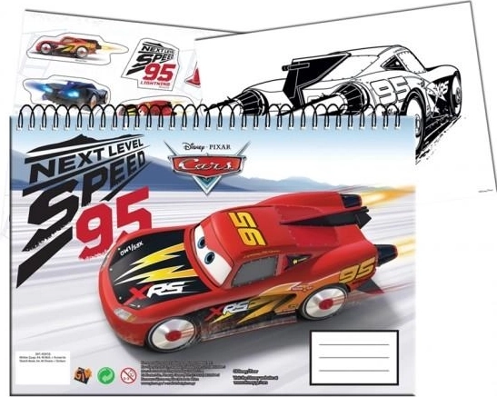 Spiralni blok z nalepkami Cars