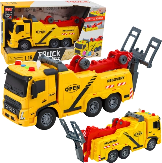 Vlečno vozilo s ploščadjo 1:16 z lučmi in zvoki