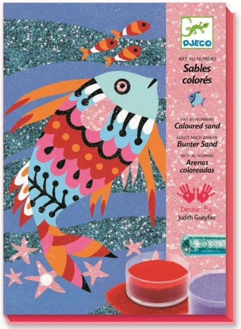 Slike iz peska in bleščic: Mavrične ribice