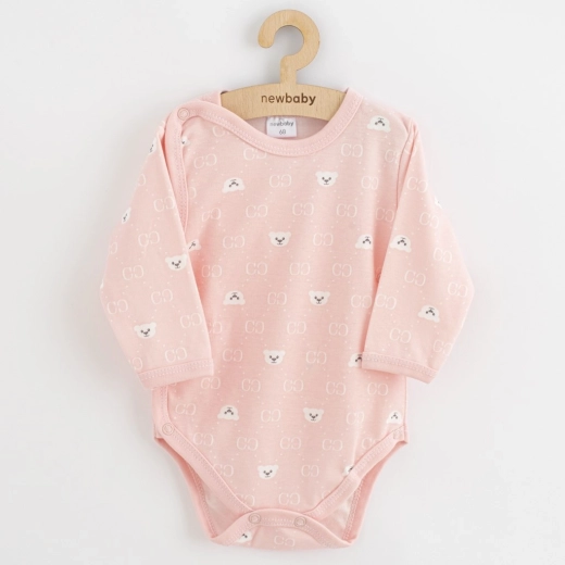 Dojenčkovsko bodi z celotnim zapenjanjem New Baby Classic II medvedek bela