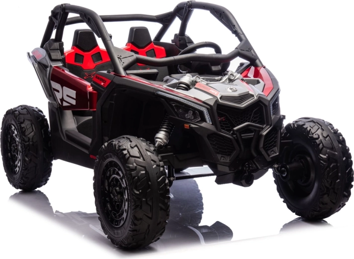 Can-Am Maverick Turbo RR tiho električno otroško vozilo na baterijo, rdeče lakirano
