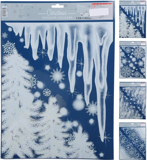 Božične samolepilne okenske dekoracije 42 × 30 cm – mešanica motivov