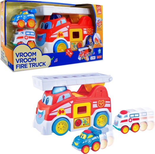 Gasilniško vozilo s svetlobnimi in zvočnimi učinki HAP-P-KID