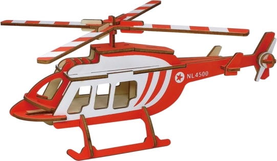 Woodcraft lesene 3D sestavljanke – transportni helikopter