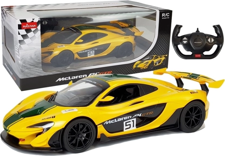 Daljinsko vodeni avtomobil McLaren P1 GTR Rastar 1:14 rumen