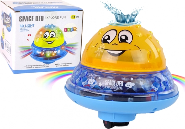 Veseli rumeni UFO žogica s Svetlobo in Glasbo za Kopel
