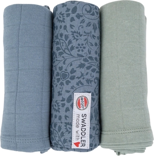 Lodger swaddler Flower tribe ocean – komplet 3 kosov 70 × 70 cm