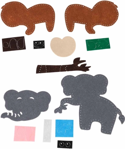 Pre-cut felt pieces for easy sewing
