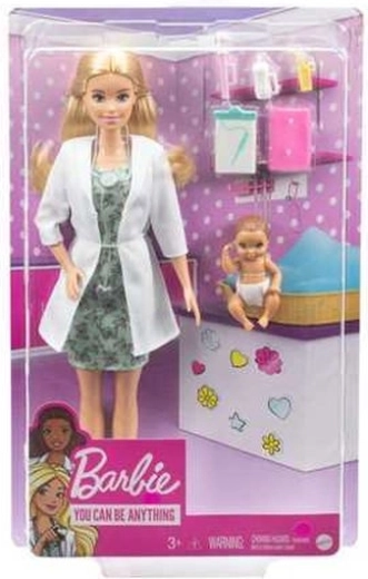 Punčka Barbie pediatrinja z dojenčkom