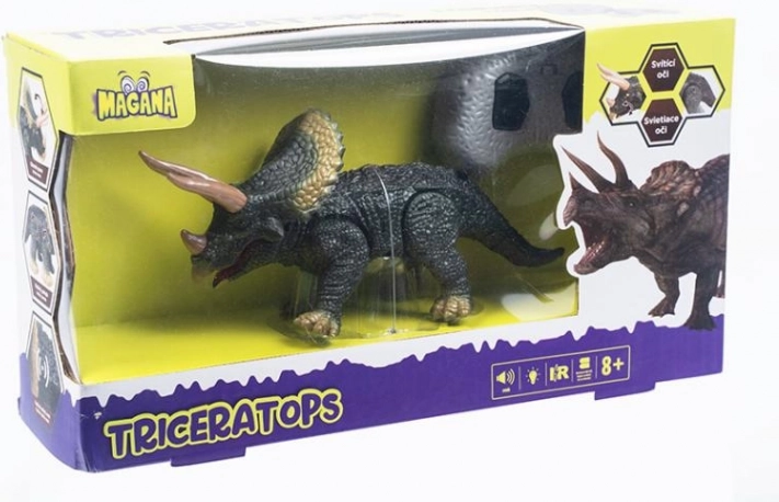 Dinozaver triceratops na daljinsko upravljanje s svetlobo in zvoki
