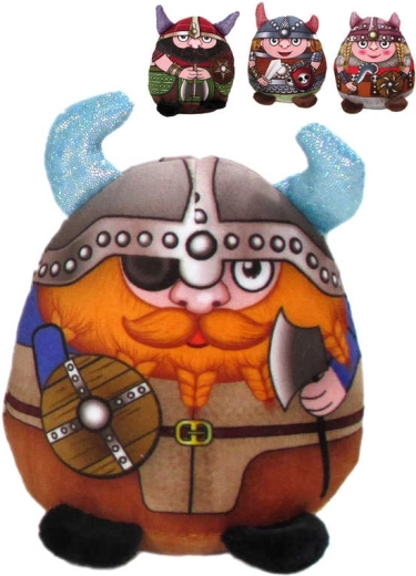 Plišasta vikinška figurica 13 cm z bleščečimi rogovi - 1 kos