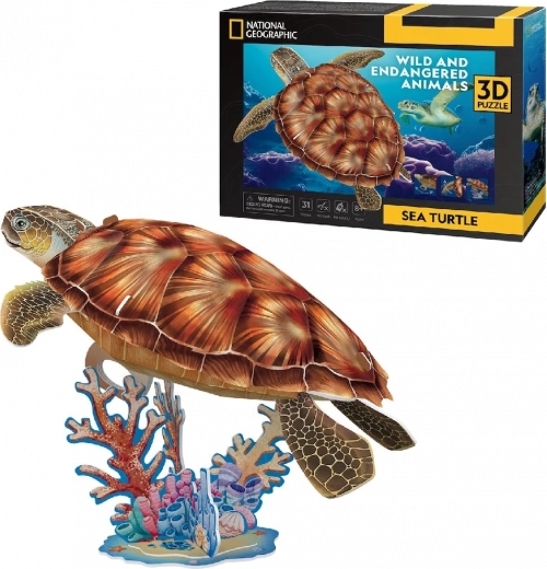 3D puzzle NATIONAL GEOGRAPHIC morska želva – 31 kosov