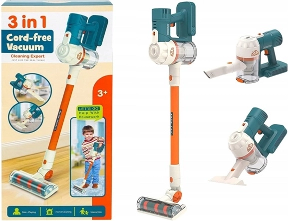 BIGTOYS 3-in-1 Battery-Powered Toy Vacuum Cleaner for Children