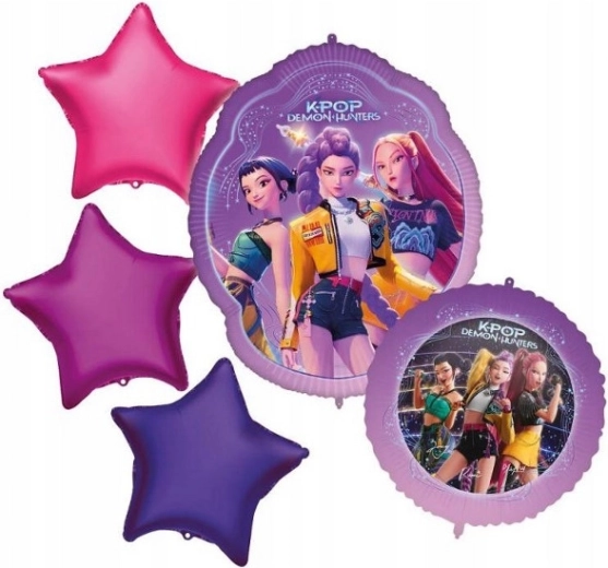 Foil balloons K-POP Demon Hunters, set of 5 pcs