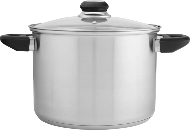Altom design Emilio visok lonec iz nerjavečega jekla 5,6 l s steklenim pokrovom 22 cm