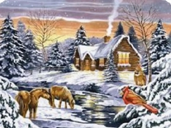 Norimpex diamond painting House by the Stream 30 × 40 cm