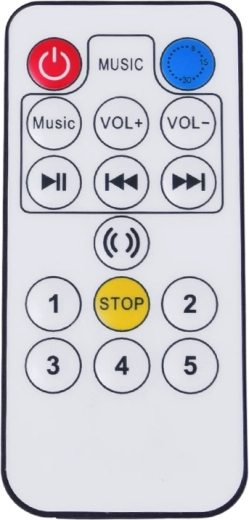 Daljinsko upravljanje, glasba in časovnik