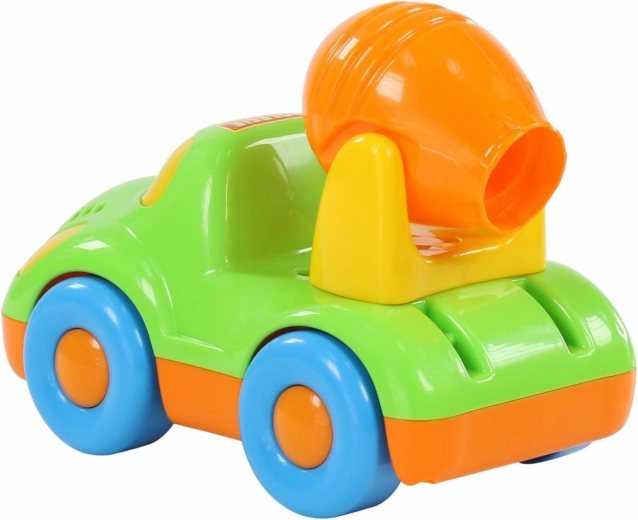 Rotating drum for fun construction play