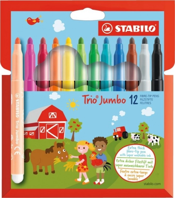 Stabilo Trio Jumbo komplet flomastrov, 12 barv