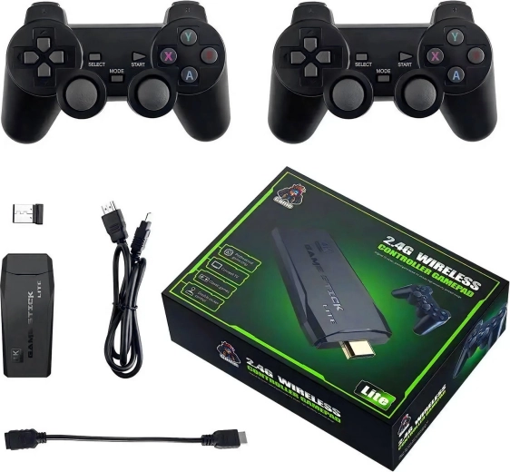 Renew force gaming TV console (gamestick) 4K with 2 wireless controllers and a 64GB SD card