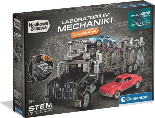 Clementoni Laboratorij mehanike – avtovlačilec/avtotransporter 2 v 1 konstrukcijski komplet
