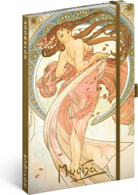 Notique beležke Alfons Mucha – Ples, črtast zvezek 13 × 21 cm