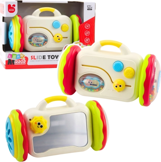 Interaktivno ogledalo na kolescih za dojenčke – izobraževalna igrača s ropotuljico