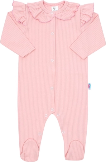 Otroški bombažni pajac New Baby Stripes roza 86 (12–18 m)