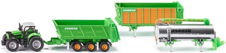 Siku Farmer traktor Deutz s kompletom prikolic Joskin