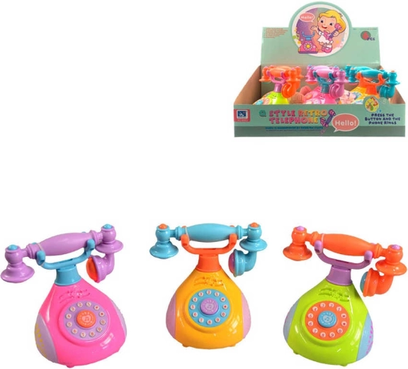 Retro otroški telefon z zvokom 12 cm - 1 kos