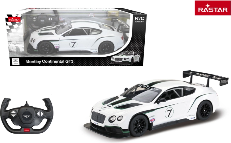 Rastar RC avto Bentley Continental GT3 1:14 belo
