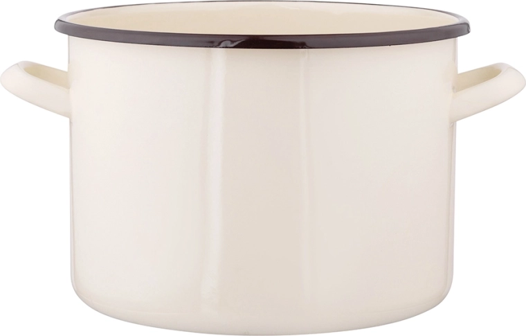 Emajliran lonec Silesia 7,5 l kremne barve 24 cm