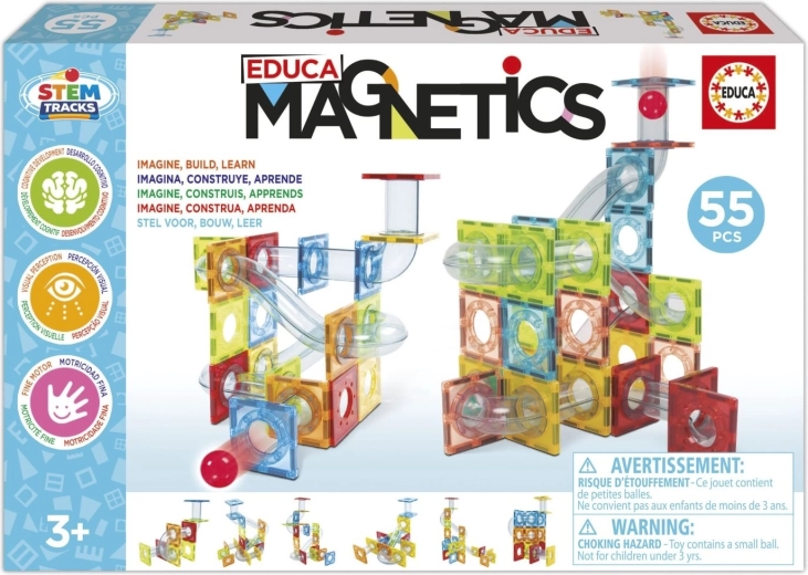 Educa Magnetics STEM magnetna proga za kroglice, 55 delov