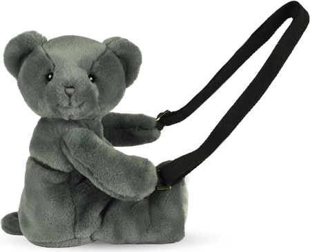 Doudou plišasta torbica za čez ramo medvedek kaki 30 cm