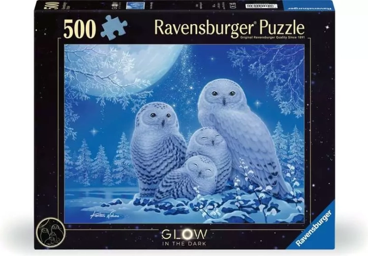 Ravensburger svetleča sestavljanka Sove ob mesečevem svitu 500 kosov