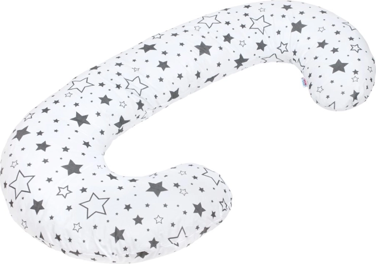 Universal Nursing Pillow New Baby in C Shape – Grey Stars