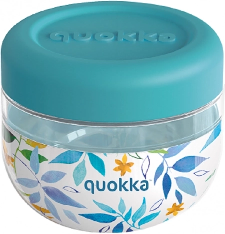 Posoda za hrano Quokka Bubble Watercolor Leaves turkizna 500 ml