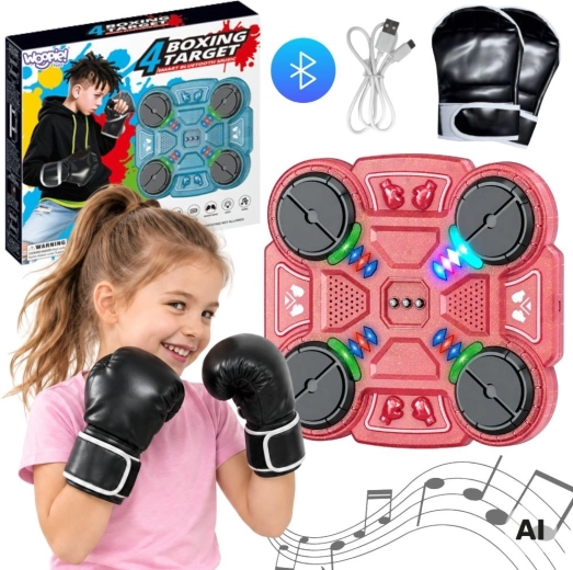 WOOPIE smart musical boxing target with Bluetooth, pink