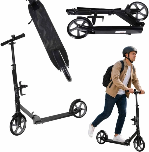Zložljiv mestni skiro Trike Fix 200 mm črno-siv