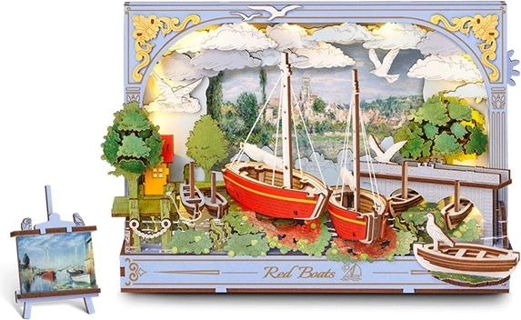 Robotime Rowood 3D wooden puzzle – red boats