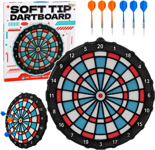Terč za pikado s soft tip konicami 42,5 cm s kompletom 6 puščic