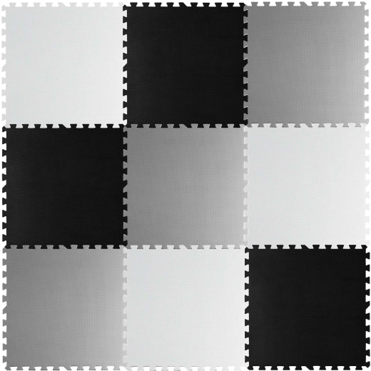 Pena podloga puzzle šahovnica RICOKIDS 180 × 180 cm, 9 delov