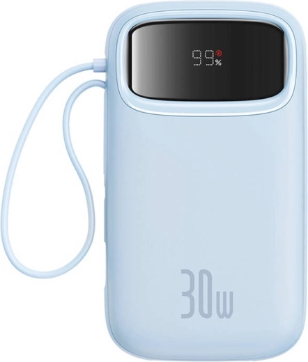 Powerbank Baseus QPow2 20000 mAh 30 W z vgrajenim kablom USB‑C (modra)