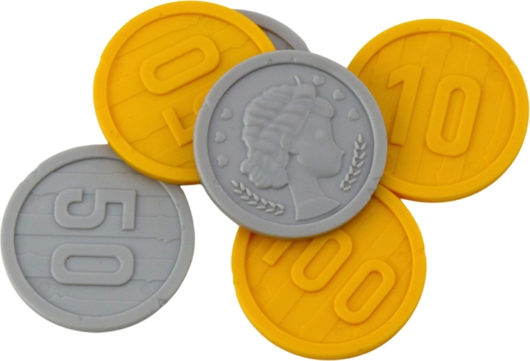 Kovanci in dodatki za igre trgovanja ter iskanje zakladov