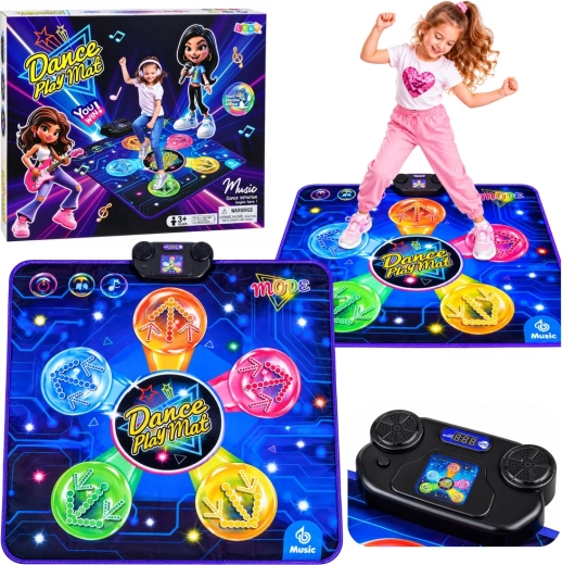 Interactive Dance Mat with Music and LED Lighting 90 × 90 cm